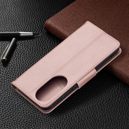 For Huawei P50 Litchi Texture Pure Color Horizontal Flip Leather Case with Holder & Card Slots & Wallet & Lanyard(Rose Gold) - Huawei Cases by buy2fix | Online Shopping UK | buy2fix