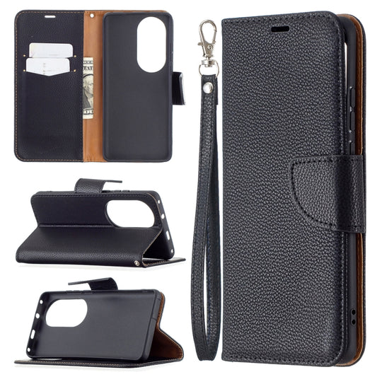 For Huawei P50 Pro Litchi Texture Pure Color Horizontal Flip Leather Case with Holder & Card Slots & Wallet & Lanyard(Black) - Huawei Cases by buy2fix | Online Shopping UK | buy2fix