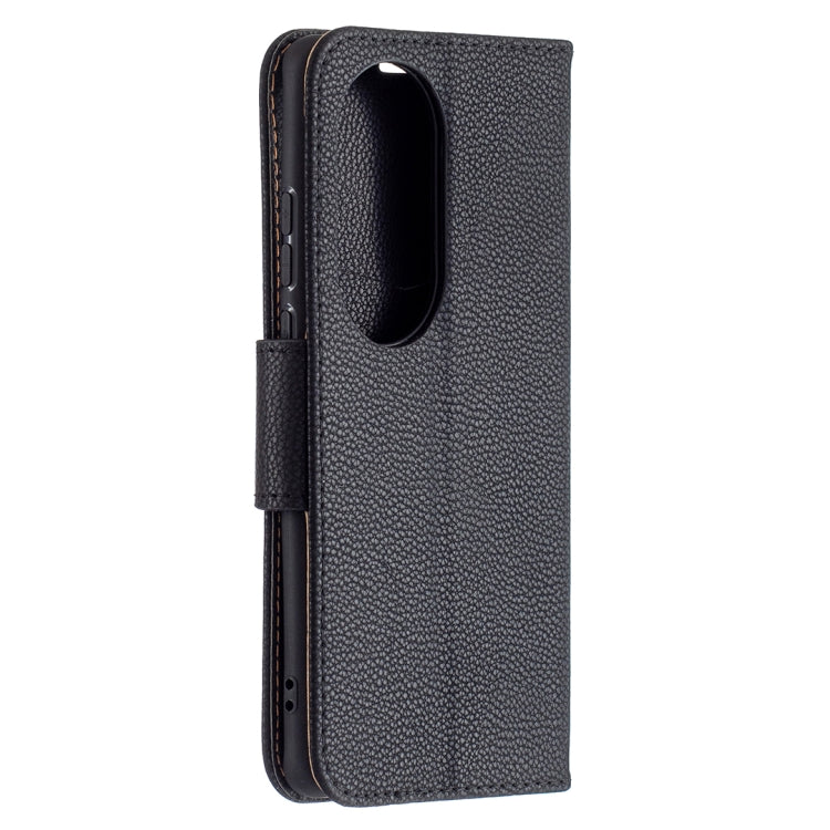 For Huawei P50 Pro Litchi Texture Pure Color Horizontal Flip Leather Case with Holder & Card Slots & Wallet & Lanyard(Black) - Huawei Cases by buy2fix | Online Shopping UK | buy2fix