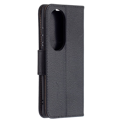 For Huawei P50 Pro Litchi Texture Pure Color Horizontal Flip Leather Case with Holder & Card Slots & Wallet & Lanyard(Black) - Huawei Cases by buy2fix | Online Shopping UK | buy2fix