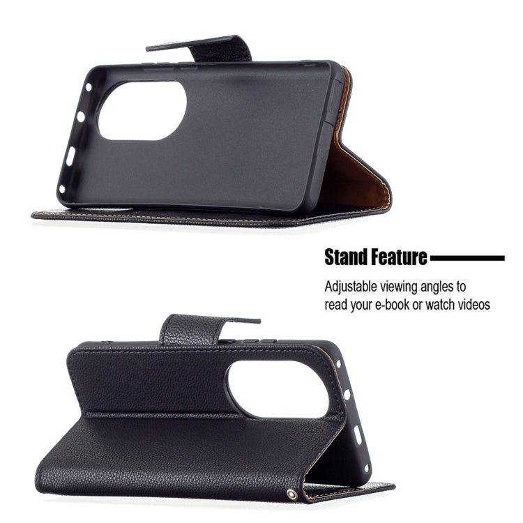 For Huawei P50 Pro Litchi Texture Pure Color Horizontal Flip Leather Case with Holder & Card Slots & Wallet & Lanyard(Black) - Huawei Cases by buy2fix | Online Shopping UK | buy2fix
