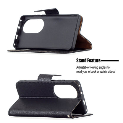 For Huawei P50 Pro Litchi Texture Pure Color Horizontal Flip Leather Case with Holder & Card Slots & Wallet & Lanyard(Black) - Huawei Cases by buy2fix | Online Shopping UK | buy2fix
