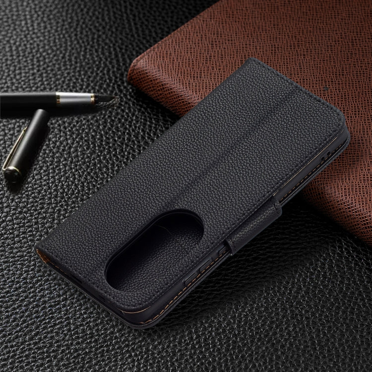For Huawei P50 Pro Litchi Texture Pure Color Horizontal Flip Leather Case with Holder & Card Slots & Wallet & Lanyard(Black) - Huawei Cases by buy2fix | Online Shopping UK | buy2fix