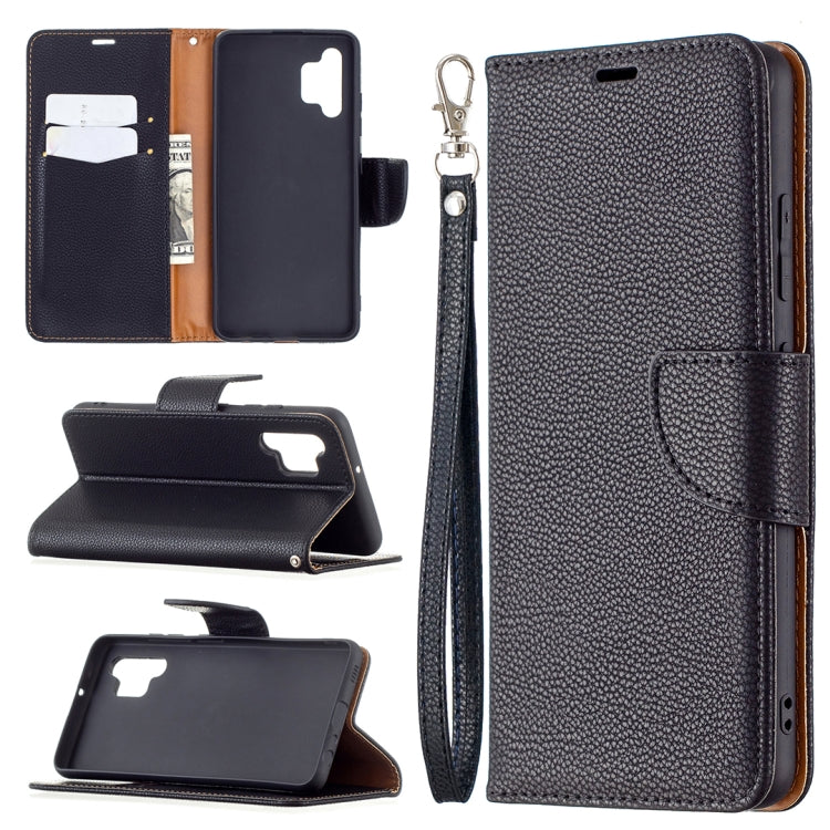 For Samsung Galaxy A32 4G Litchi Texture Pure Color Horizontal Flip Leather Case with Holder & Card Slots & Wallet & Lanyard(Black) by buy2fix