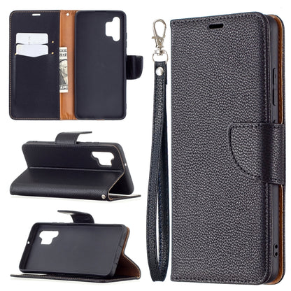 For Samsung Galaxy A32 4G Litchi Texture Pure Color Horizontal Flip Leather Case with Holder & Card Slots & Wallet & Lanyard(Black) by buy2fix