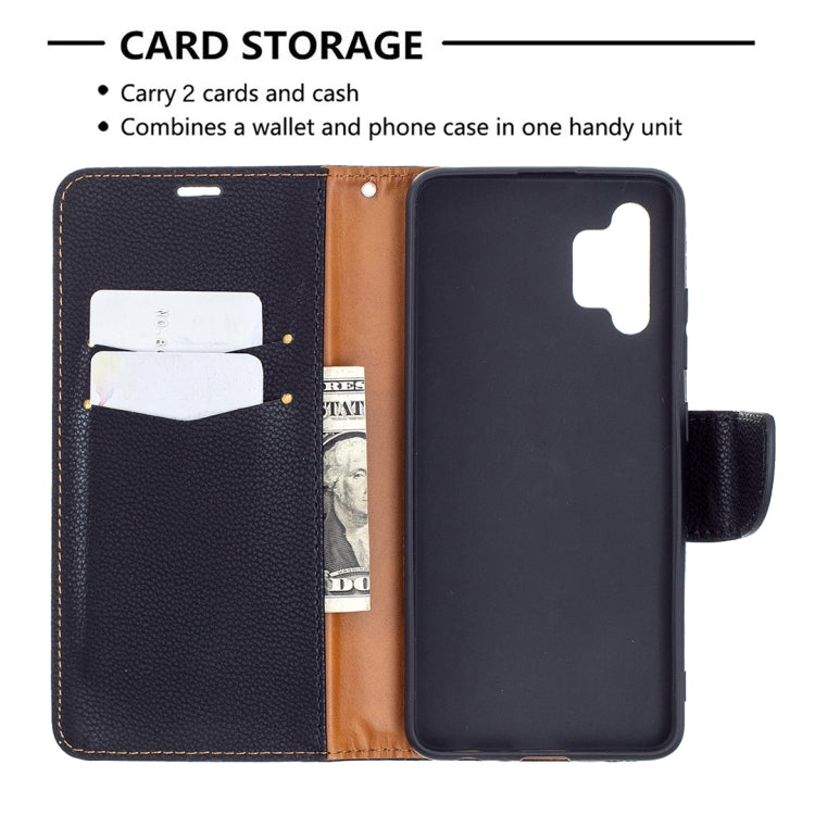For Samsung Galaxy A32 4G Litchi Texture Pure Color Horizontal Flip Leather Case with Holder & Card Slots & Wallet & Lanyard(Black) by buy2fix