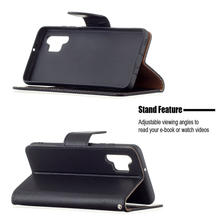 For Samsung Galaxy A32 4G Litchi Texture Pure Color Horizontal Flip Leather Case with Holder & Card Slots & Wallet & Lanyard(Black) by buy2fix