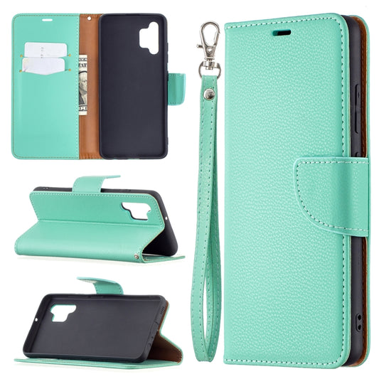 For Samsung Galaxy A32 4G Litchi Texture Pure Color Horizontal Flip Leather Case with Holder & Card Slots & Wallet & Lanyard(Green) - Galaxy Phone Cases by buy2fix | Online Shopping UK | buy2fix