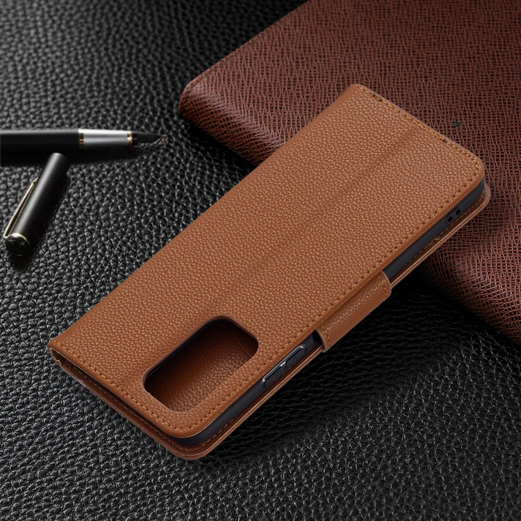 For Xiaomi Redmi Note 10 Pro Litchi Texture Pure Color Horizontal Flip Leather Case with Holder & Card Slots & Wallet & Lanyard(Brown) - Xiaomi Cases by buy2fix | Online Shopping UK | buy2fix