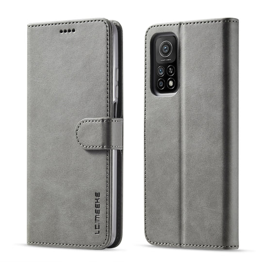For Xiaomi Redmi Note 10 / Note 10S LC.IMEEKE Calf Texture Horizontal Flip Leather Case with Holder & Card Slots & Wallet(Grey)