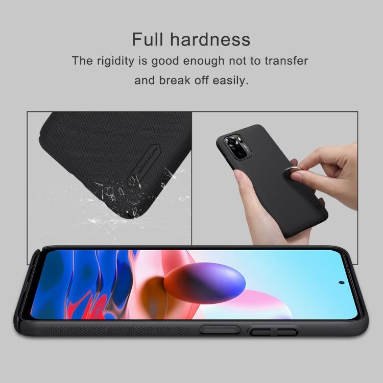 For Xiaomi Redmi Note 10 4G NILLKIN Frosted Concave-convex Texture PC Case(Black) - Xiaomi Cases by NILLKIN | Online Shopping UK | buy2fix