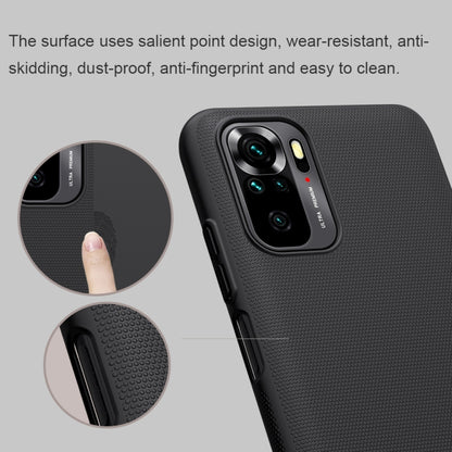 For Xiaomi Redmi Note 10 4G NILLKIN Frosted Concave-convex Texture PC Case(Black) - Xiaomi Cases by NILLKIN | Online Shopping UK | buy2fix