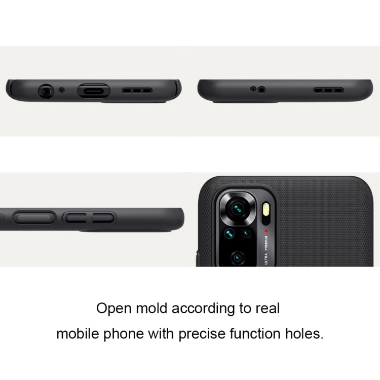 For Xiaomi Redmi Note 10 4G NILLKIN Frosted Concave-convex Texture PC Case(Black) - Xiaomi Cases by NILLKIN | Online Shopping UK | buy2fix