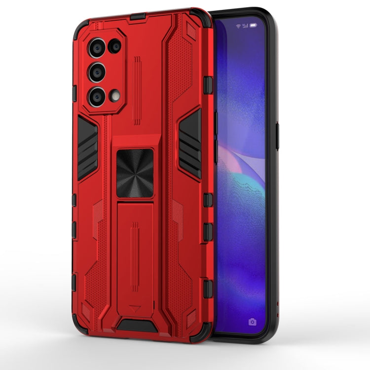 For OPPO Reno5 5G / 4G Supersonic PC + TPU Shock-proof Protective Case with Holder(Red) by buy2fix