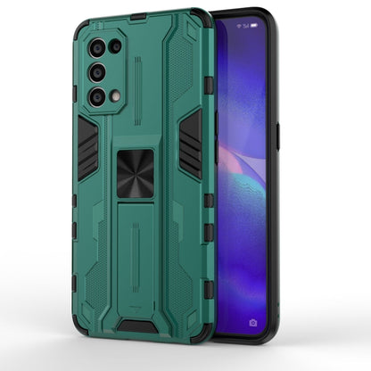 For OPPO Reno5 5G / 4G Supersonic PC + TPU Shock-proof Protective Case with Holder(Green) by buy2fix