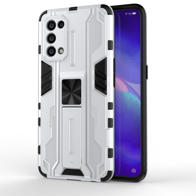 For OPPO Reno5 5G / 4G Supersonic PC + TPU Shock-proof Protective Case with Holder(Silver) by buy2fix