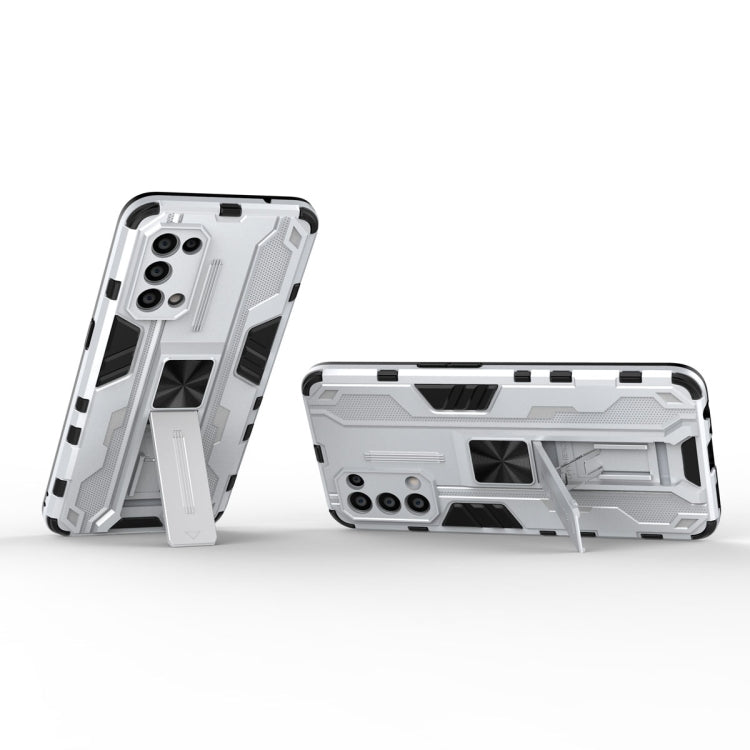 For OPPO Reno5 5G / 4G Supersonic PC + TPU Shock-proof Protective Case with Holder(Silver) by buy2fix