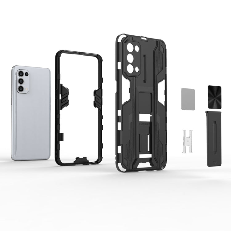 For OPPO Reno5 5G / 4G Supersonic PC + TPU Shock-proof Protective Case with Holder(Silver) by buy2fix