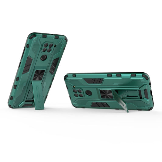 For Xiaomi Redmi Note 9 Supersonic PC + TPU Shock-proof Protective Case with Holder(Green) - Xiaomi Cases by buy2fix | Online Shopping UK | buy2fix