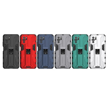 For Xiaomi Redmi Note 10 4G Supersonic PC + TPU Shock-proof Protective Case with Holder(Dark Blue) - Xiaomi Cases by buy2fix | Online Shopping UK | buy2fix