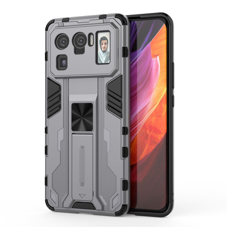 For Xiaomi Mi 11 Ultra Supersonic PC + TPU Shock-proof Protective Case with Holder(Gray) - Xiaomi Cases by buy2fix | Online Shopping UK | buy2fix