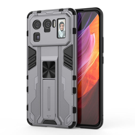 For Xiaomi Mi 11 Ultra Supersonic PC + TPU Shock-proof Protective Case with Holder(Gray) - Xiaomi Cases by buy2fix | Online Shopping UK | buy2fix