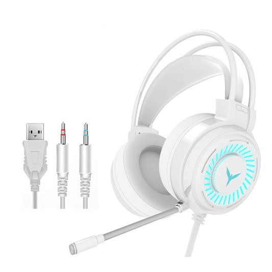 2 PCS G58 Head-Mounted Gaming Wired Headset with Microphone, Cable Length: about 2m, Color:White Colorful 3.5mm Version by buy2fix