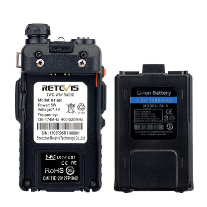 RETEVIS RT-5R 400-520MHz + 136-174MHz 128CHS USB Two-segment Handheld Walkie Talkie - Handheld Walkie Talkie by RETEVIS | Online Shopping UK | buy2fix