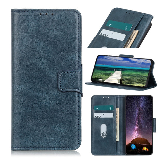 For Xiaomi Redmi Note 10 4G Mirren Crazy Horse Texture Horizontal Flip Leather Case with Holder & Card Slots & Wallet(Blue)