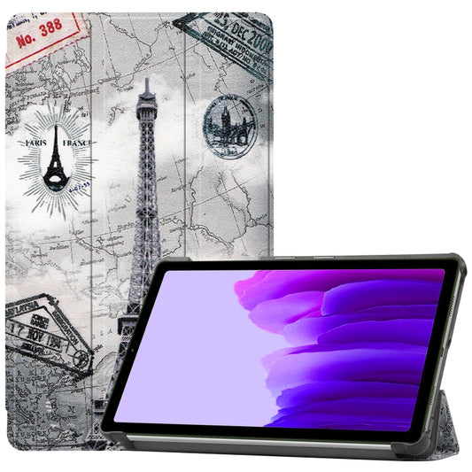 For Samsung Galaxy Tab A7 Lite T225 Colored Drawing Pattern Horizontal Flip Leather Case with Three-folding Holder & Sleep / Wake-up Function(Retro Tower) - Other Galaxy Tab PC by buy2fix | Online Shopping UK | buy2fix