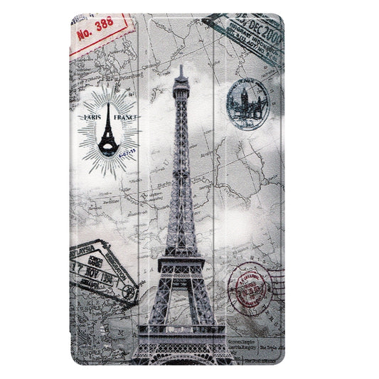 For Samsung Galaxy Tab A7 Lite T225 Colored Drawing Pattern Horizontal Flip Leather Case with Three-folding Holder & Sleep / Wake-up Function(Retro Tower) - Other Galaxy Tab PC by buy2fix | Online Shopping UK | buy2fix