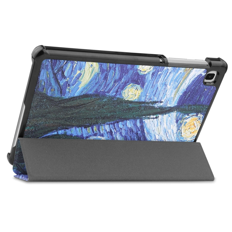 For Samsung Galaxy Tab A7 Lite T225 Colored Drawing Pattern Horizontal Flip Leather Case with Three-folding Holder & Sleep / Wake-up Function(Starry Sky) - Other Galaxy Tab PC by buy2fix | Online Shopping UK | buy2fix