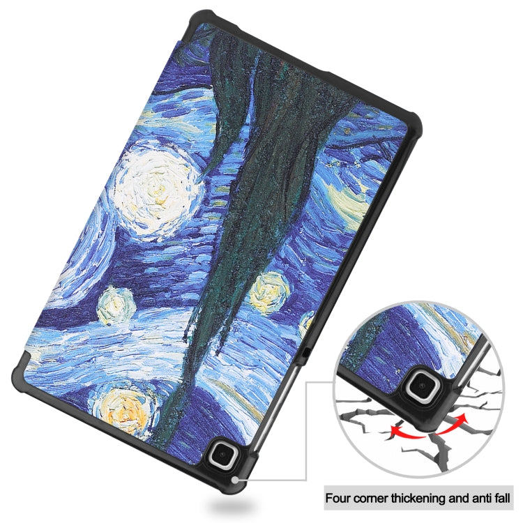 For Samsung Galaxy Tab A7 Lite T225 Colored Drawing Pattern Horizontal Flip Leather Case with Three-folding Holder & Sleep / Wake-up Function(Starry Sky) - Other Galaxy Tab PC by buy2fix | Online Shopping UK | buy2fix