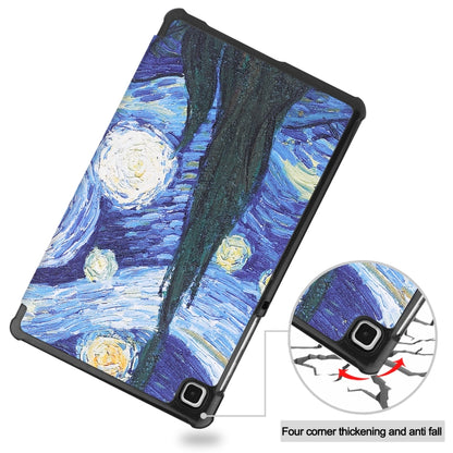 For Samsung Galaxy Tab A7 Lite T225 Colored Drawing Pattern Horizontal Flip Leather Case with Three-folding Holder & Sleep / Wake-up Function(Starry Sky) - Other Galaxy Tab PC by buy2fix | Online Shopping UK | buy2fix