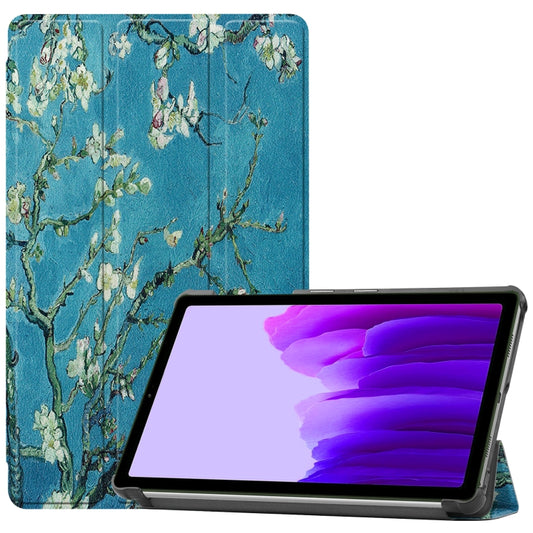 For Samsung Galaxy Tab A7 Lite T225 Colored Drawing Pattern Horizontal Flip Leather Case with Three-folding Holder & Sleep / Wake-up Function(Apricot Blossom) - Other Galaxy Tab PC by buy2fix | Online Shopping UK | buy2fix