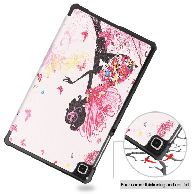 For Samsung Galaxy Tab A7 Lite T225 Colored Drawing Pattern Horizontal Flip Leather Case with Three-folding Holder & Sleep / Wake-up Function(Elf Girl) - Other Galaxy Tab PC by buy2fix | Online Shopping UK | buy2fix