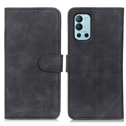 For OnePlus 9R KHAZNEH Retro Texture PU + TPU Horizontal Flip Leather Case with Holder & Card Slots & Wallet(Black) by buy2fix