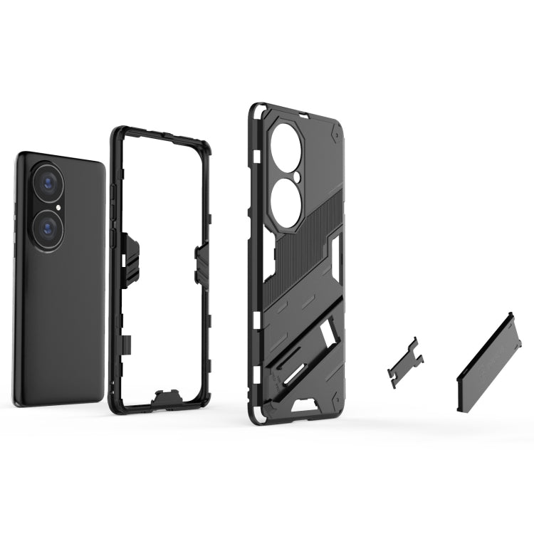 For Huawei P50 Pro Punk Armor 2 in 1 PC + TPU Shockproof Case with Invisible Holder(Black) - Huawei Cases by buy2fix | Online Shopping UK | buy2fix