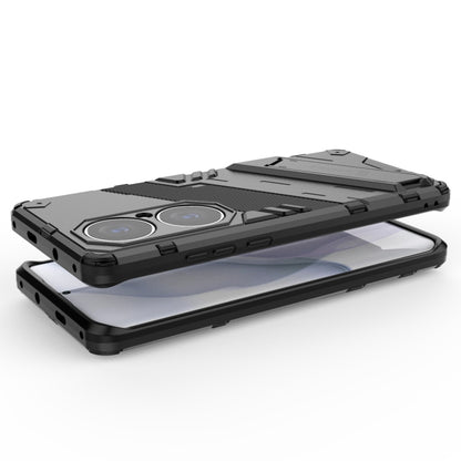 For Huawei P50 Pro Punk Armor 2 in 1 PC + TPU Shockproof Case with Invisible Holder(Black) - Huawei Cases by buy2fix | Online Shopping UK | buy2fix