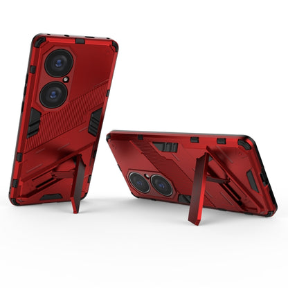 For Huawei P50 Pro Punk Armor 2 in 1 PC + TPU Shockproof Case with Invisible Holder(Red) - Huawei Cases by buy2fix | Online Shopping UK | buy2fix