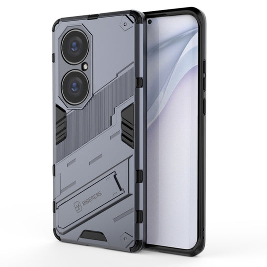 For Huawei P50 Pro Punk Armor 2 in 1 PC + TPU Shockproof Case with Invisible Holder(Grey) - Huawei Cases by buy2fix | Online Shopping UK | buy2fix