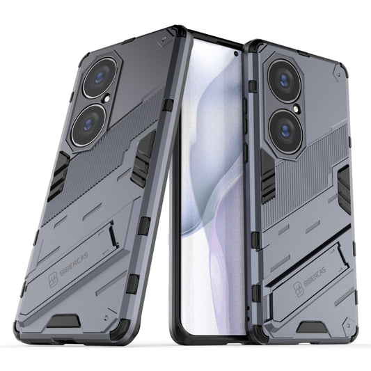 For Huawei P50 Pro Punk Armor 2 in 1 PC + TPU Shockproof Case with Invisible Holder(Grey) - Huawei Cases by buy2fix | Online Shopping UK | buy2fix