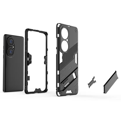 For Huawei P50 Pro Punk Armor 2 in 1 PC + TPU Shockproof Case with Invisible Holder(Grey) - Huawei Cases by buy2fix | Online Shopping UK | buy2fix