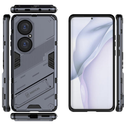For Huawei P50 Pro Punk Armor 2 in 1 PC + TPU Shockproof Case with Invisible Holder(Grey) - Huawei Cases by buy2fix | Online Shopping UK | buy2fix