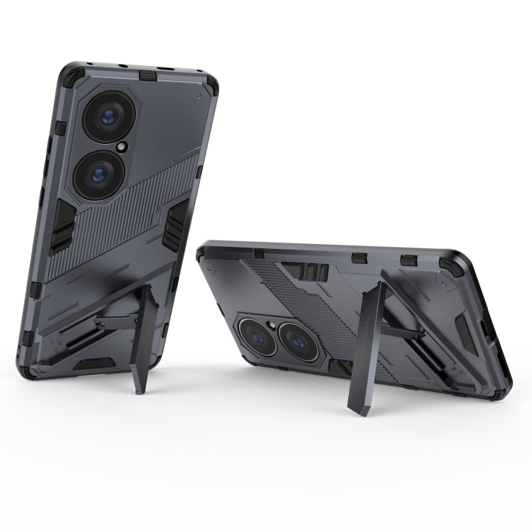 For Huawei P50 Pro Punk Armor 2 in 1 PC + TPU Shockproof Case with Invisible Holder(Grey) - Huawei Cases by buy2fix | Online Shopping UK | buy2fix