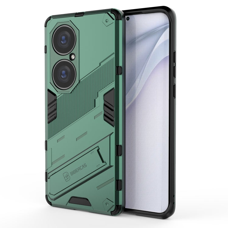 For Huawei P50 Pro Punk Armor 2 in 1 PC + TPU Shockproof Case with Invisible Holder(Green) - Huawei Cases by buy2fix | Online Shopping UK | buy2fix