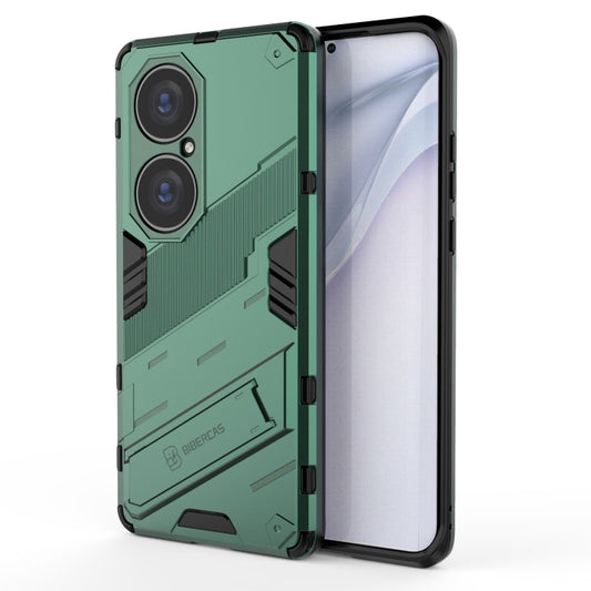 For Huawei P50 Pro Punk Armor 2 in 1 PC + TPU Shockproof Case with Invisible Holder(Green) - Huawei Cases by buy2fix | Online Shopping UK | buy2fix
