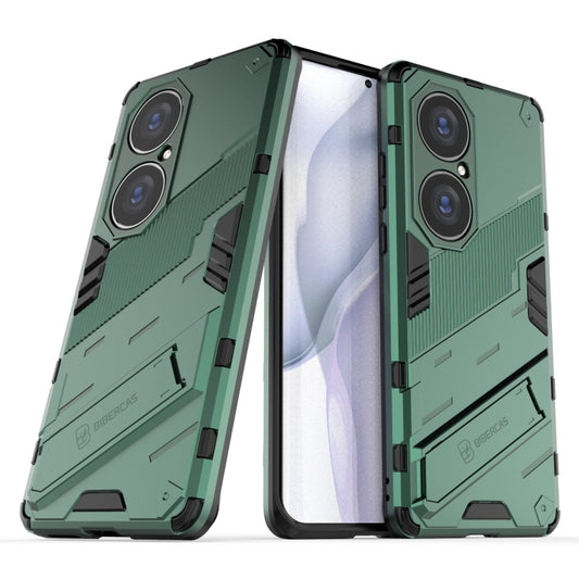 For Huawei P50 Pro Punk Armor 2 in 1 PC + TPU Shockproof Case with Invisible Holder(Green) - Huawei Cases by buy2fix | Online Shopping UK | buy2fix
