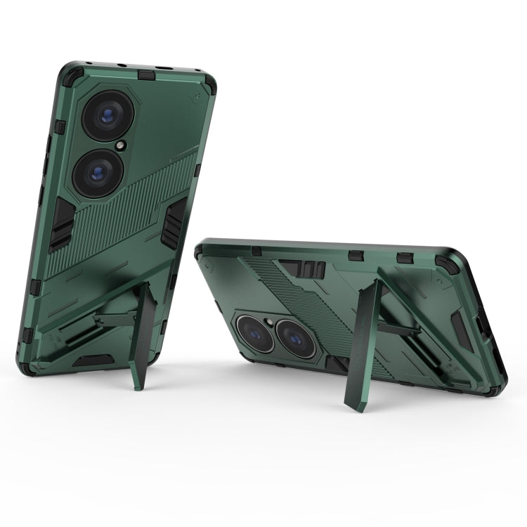 For Huawei P50 Pro Punk Armor 2 in 1 PC + TPU Shockproof Case with Invisible Holder(Green) - Huawei Cases by buy2fix | Online Shopping UK | buy2fix