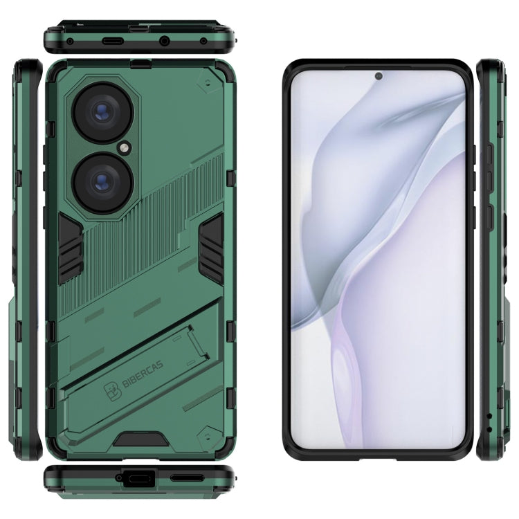 For Huawei P50 Pro Punk Armor 2 in 1 PC + TPU Shockproof Case with Invisible Holder(Green) - Huawei Cases by buy2fix | Online Shopping UK | buy2fix